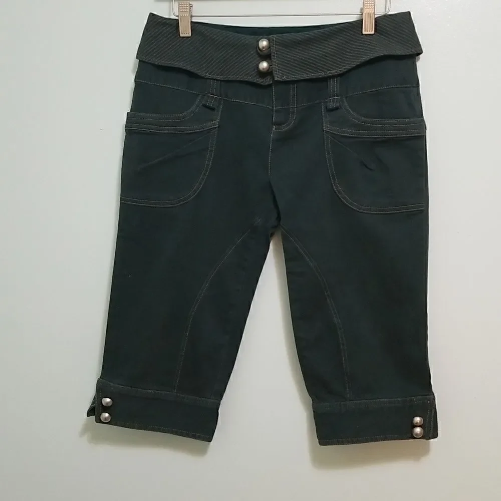 Over the knee shorts, dark green,  size 29.